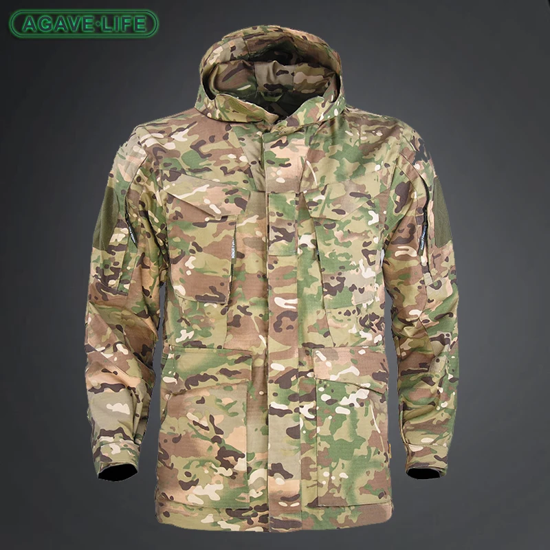 

M65 Army Men Clothing Tactical Jackets Safari Windbreaker Airsoft Jacket Hooded Windproof Hiking Military Jacket Hunting Clothes