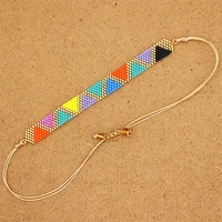 miyuki tila beads bracelet for women handwoven geometric pattern adjustable bracelet bohemia charm female wristband jewelry
