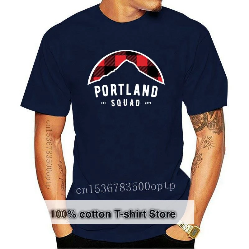 

New Men t-shirt Portland Classic Logo Mt Hood Oregon Plaid Lumberjack Pattern tshirt Women t shirt