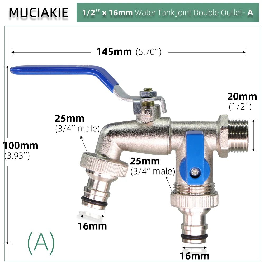 

Садовый рычажный кран MUCIAKIE металлический 1/2''