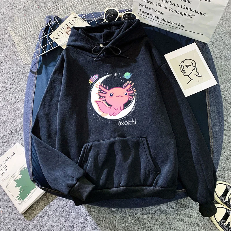 Axolotl Kawaii толстовки Pastel Goth Японское Аниме Комикс женская толстовка модная