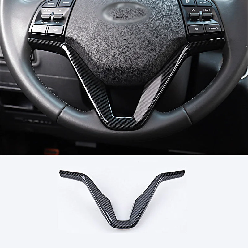 For 2015-2019 Hyundai Tucson Carbon Fiber Style Inner Steering Wheel Cover Trim