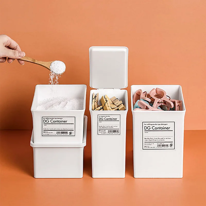 

With Lid Drawer Storage Box Simple With Label Washing Powder Box Can Be Stacked Sundries Classification Storage Box Dustproof