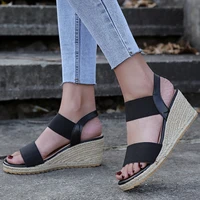 womens sandals summer 2022 new trend wedges espadrilles platform casual elegant flats beach comfort pull on white free shipping