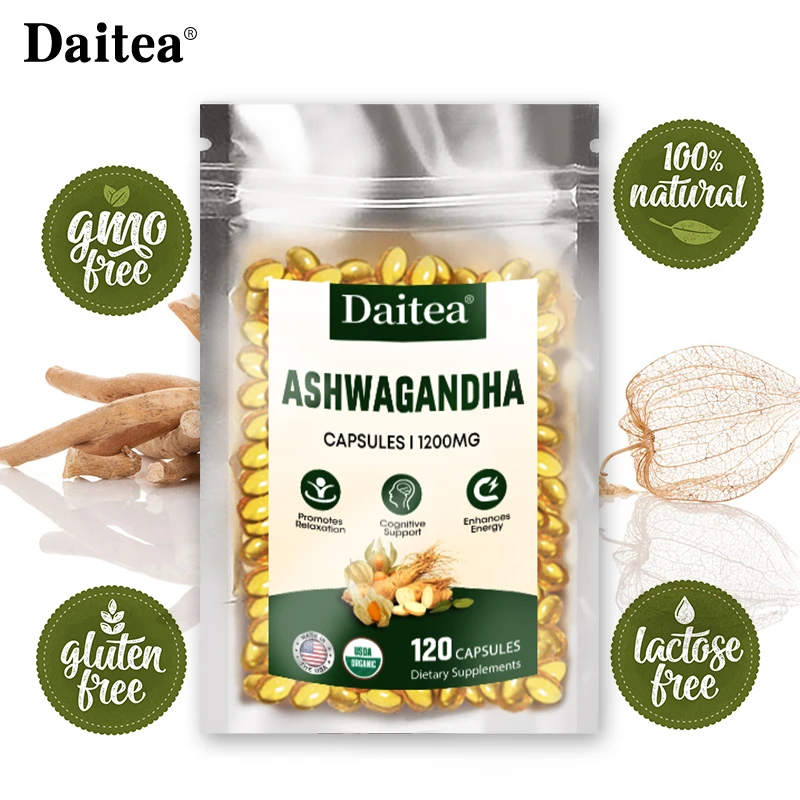 

Daitea Ashwagandha Extract Capsules Antioxidant, Relieve Stress, Improve Sleep, Enhance Immunity, Lower Lipid and Blood Sugar