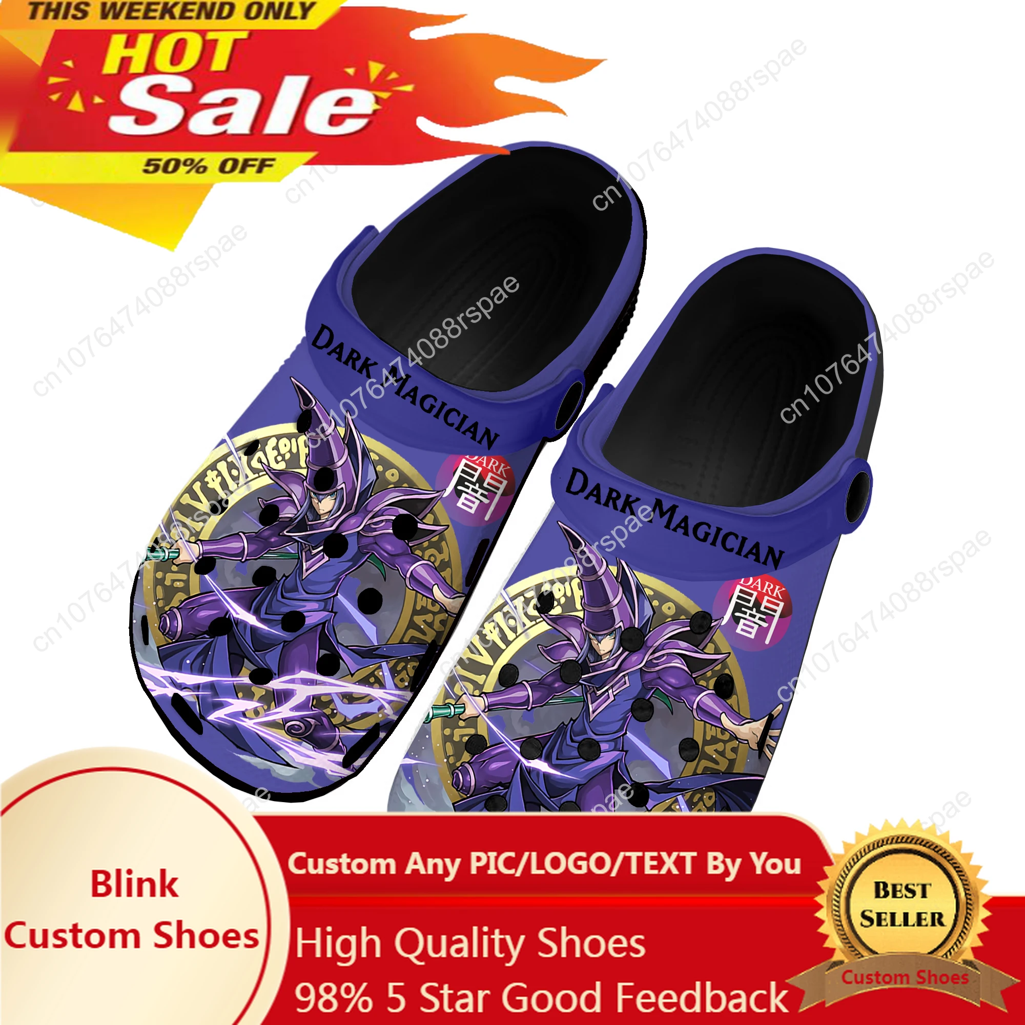 

Dark Magician YuGiOh Duel Monster Card Home Clogs Custom Water Shoes Mens Womens Teenager Shoe Garden Clog Beach Hole Slippers