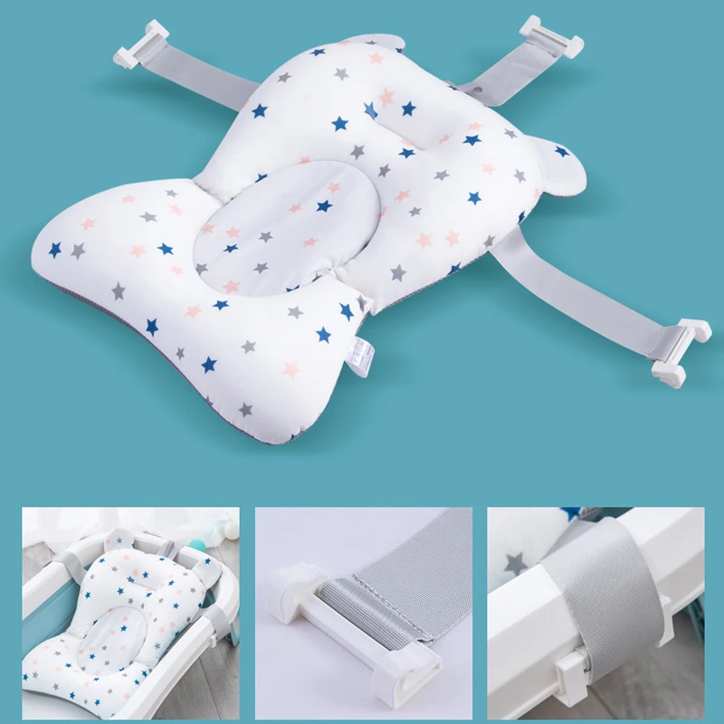 

Infant Baby Bath Tub Pad Portable Baby Non-Slip Bathtub Mat Children Shower Air Cushion Bed Newborn Baby Security Bath Seat
