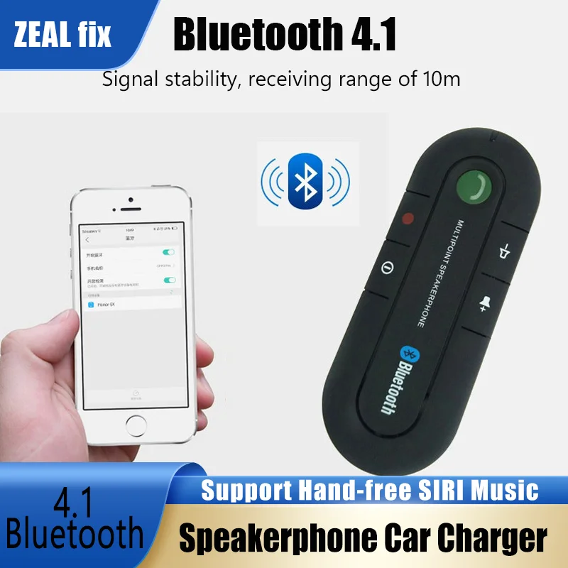 

Bluetooth Car Kit 4.1 EDR Wireless Handsfree Visor Clip Multipoint Speakerphone MP3 Music Player Car Charger for IPhone Android