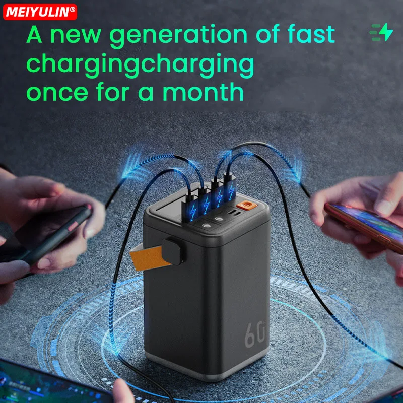 Портативное зарядное устройство на 60000 мА · ч блок питания PD65W USB C быстрая зарядка