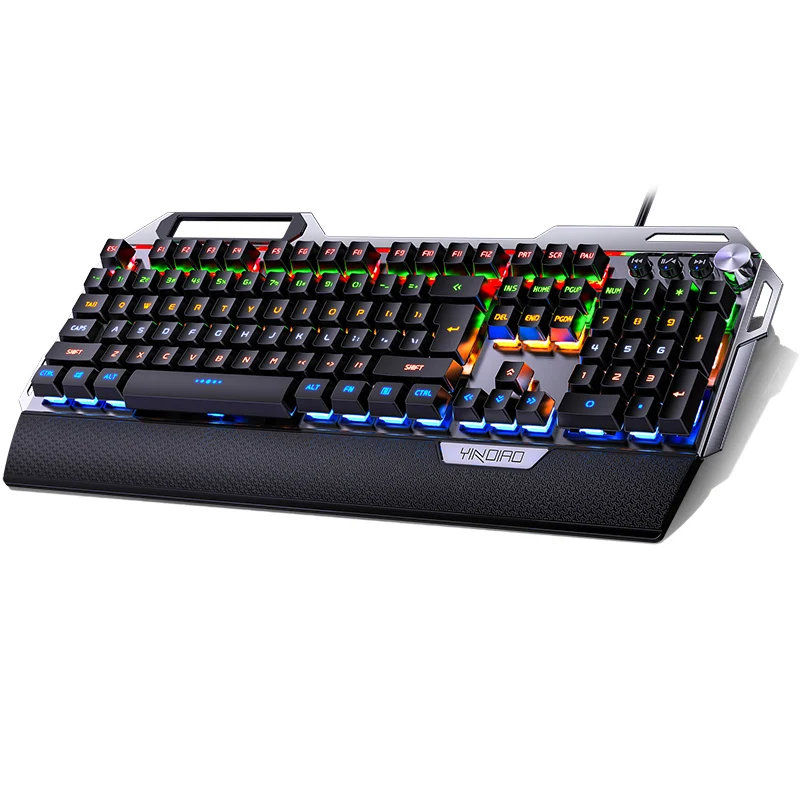 K100 metal real mechanical keyboard luminous game green axis black axis wired USB with hand rest