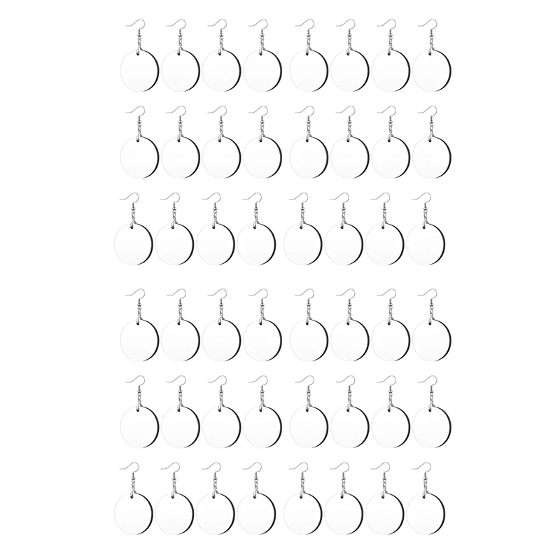 

36 Pcs Round Sublimation Blank Earrings Bulk Heat Transfer Earrings Unfinished Wood Transfer White Earring With Hooks