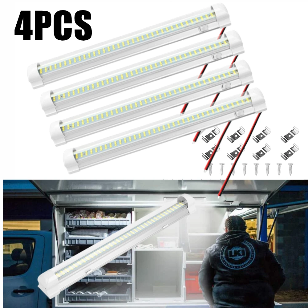 

4PCS 12v Caravan Lights LED Interior Light Bar 108LED 12V-80V LED 12v Motorhome Camping Light Caravan 12v LED Ceiling Light