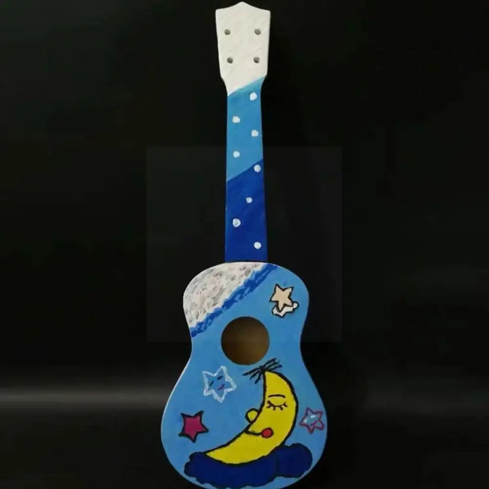 

21 Inch Ukulele Diy Ukulele Small Guitar Manual Assembly Instrument Material Painted Wooden Student Musical Package J0h7