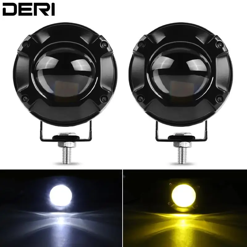 

2Pcs LED Driving Work Light Spotlight Lamp Dual Color For ATV SUV Truck 4WD 4X4 Tractor UTE Crane UTV Motorcycle 12V 24V Round