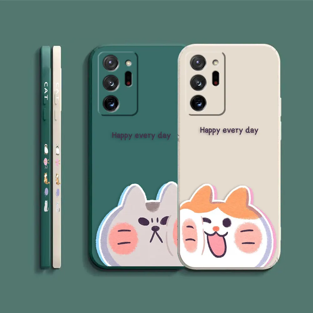 Case For Samsung Galaxy A90 A80 A70 A60 A50 A40 A30 A20 A10 Note 20 10 M33 Pro Plus Lite Ultra 4G 5G Case  Happy Cute Couple Cat