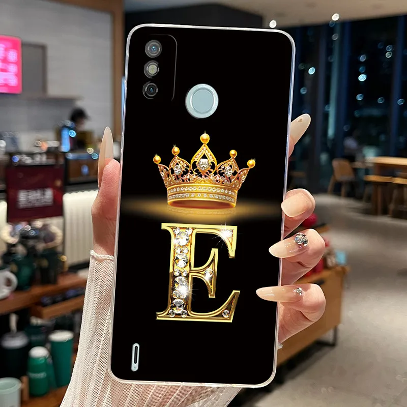 Фото Чехол для Tecno Spark 6 GO KE5 KE5j KE5k Spark 6 Air KE6 KE6j, прозрачный, мягкий, из ТПУ, модный, с короной и надписью, задняя крышка-корпус №4