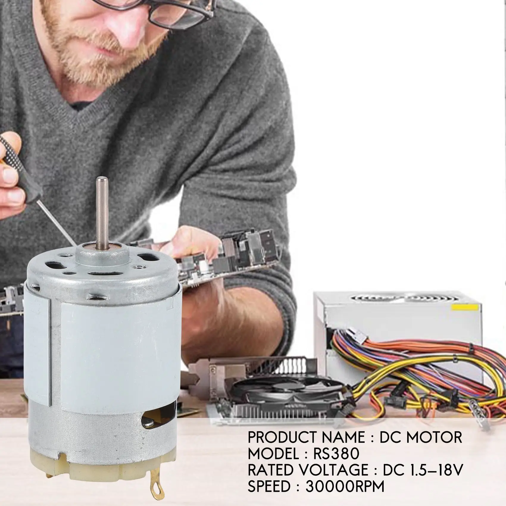 RS380 DC 1 5-18 в 30000 об/мин микро мотор 38x28 мм для радиоуправляемых моделей Игрушек