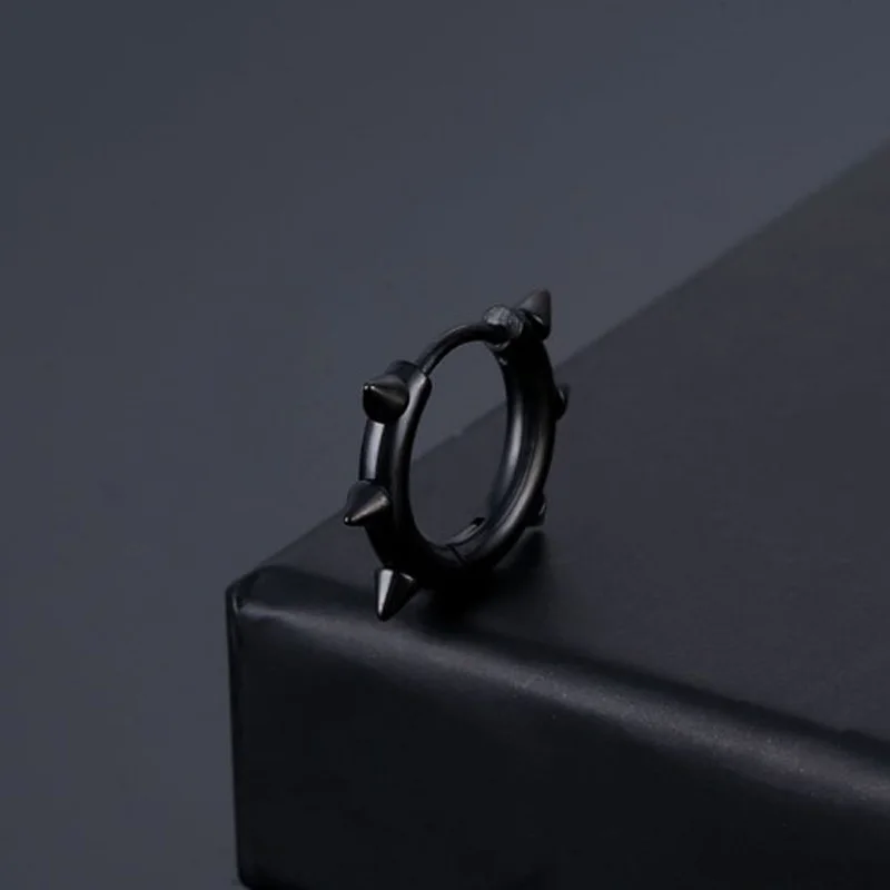 Серьги-кольца Huggie в стиле панк для мужчин серьги-кольца с шипами и конусными