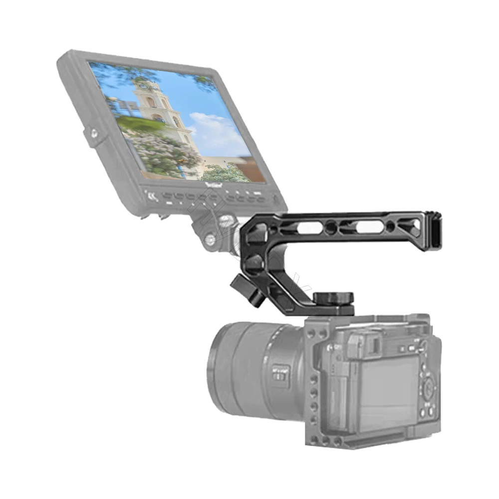 Camera Top Handle Hand Grip Handgrip Arri Locating Screw Monitor Mic Rig Cold Shoe for Nikon Canon Sony DSLR Camera Cage handle