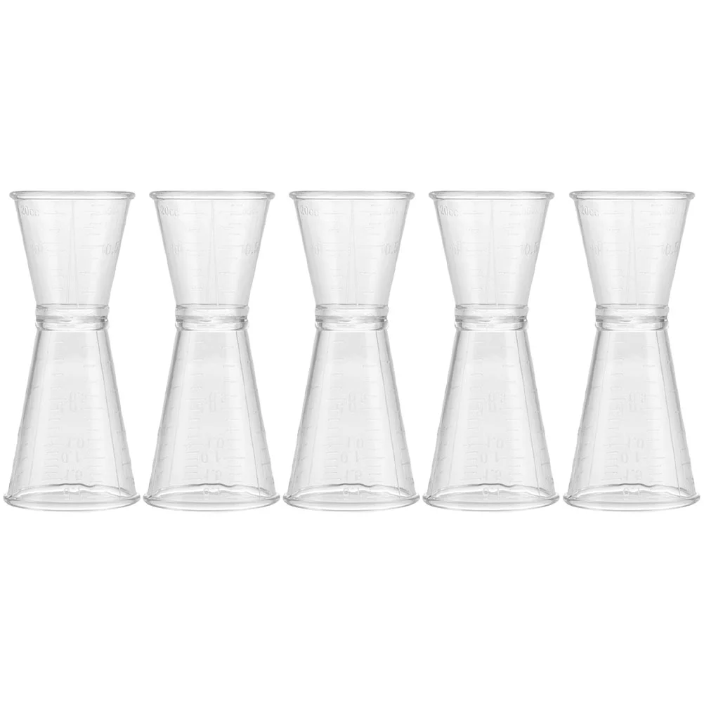 

5 Pcs Plastic Double-ended Measuring Cup Cocktail Ounce Device Glasses Bar Jigger Sided Tumbler