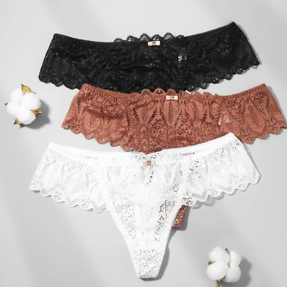 

Женские кружевные цветочные хлопковые трусики, сексуальное нижнее белье с низкой посадкой, стринги, стринги, трусики, женские ажурные перек...