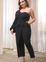 sexy jumpsuit women 2022 one shoulder pencil pant rompers party evening event overalls big size 4xl 5xl bodysuit summer fall