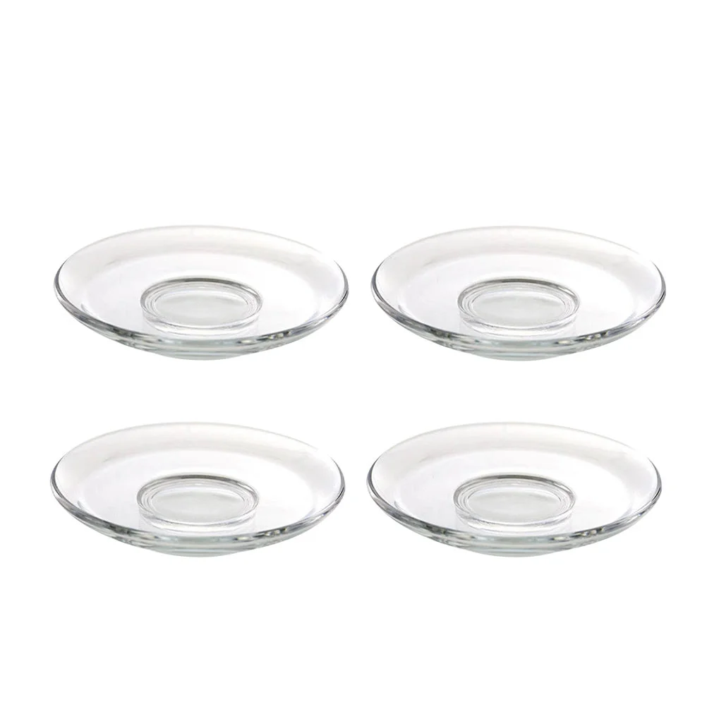 

Plates Tea Plate Saucers Clear Saucer Dessert Dish Snack Serving Cup Coffee Mini Salad Round Dishes Appetizer Fruit Transparent