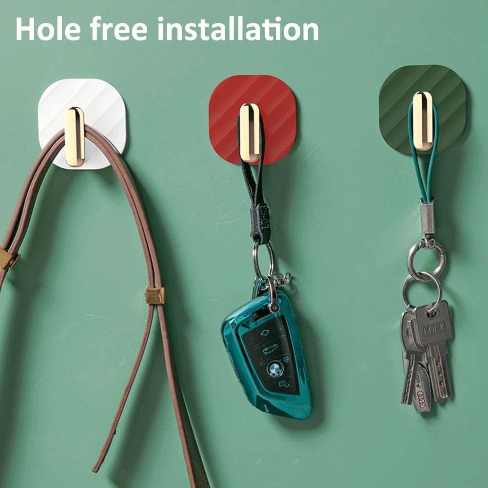 

4pcs Kitchen Bathroom Accessories Self-Adhesive Wall Hooks Hangers Stainless Steel Hooks Towel Key Umbrella Kitchenware Storage