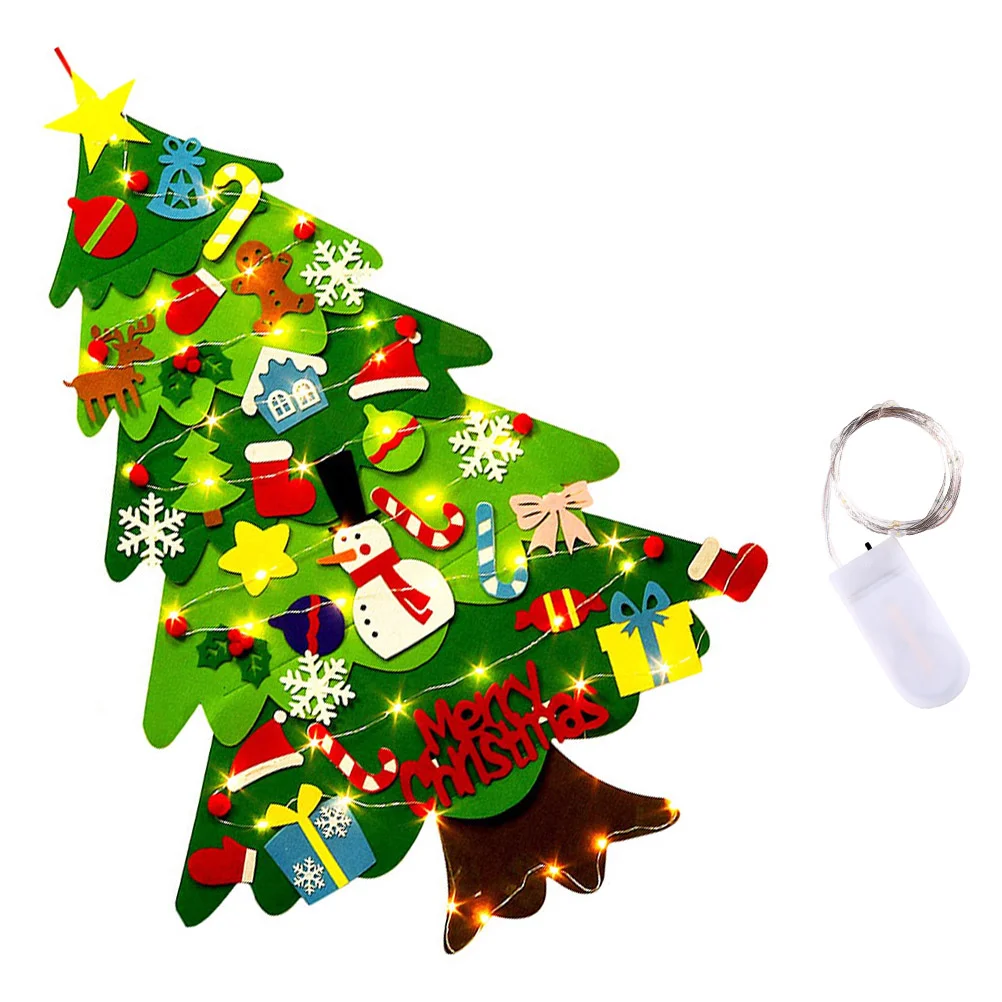 

Kid Stickers Felt Christmas Tree Hanging Decor DIY Wall Gifts Crafts Kids Child