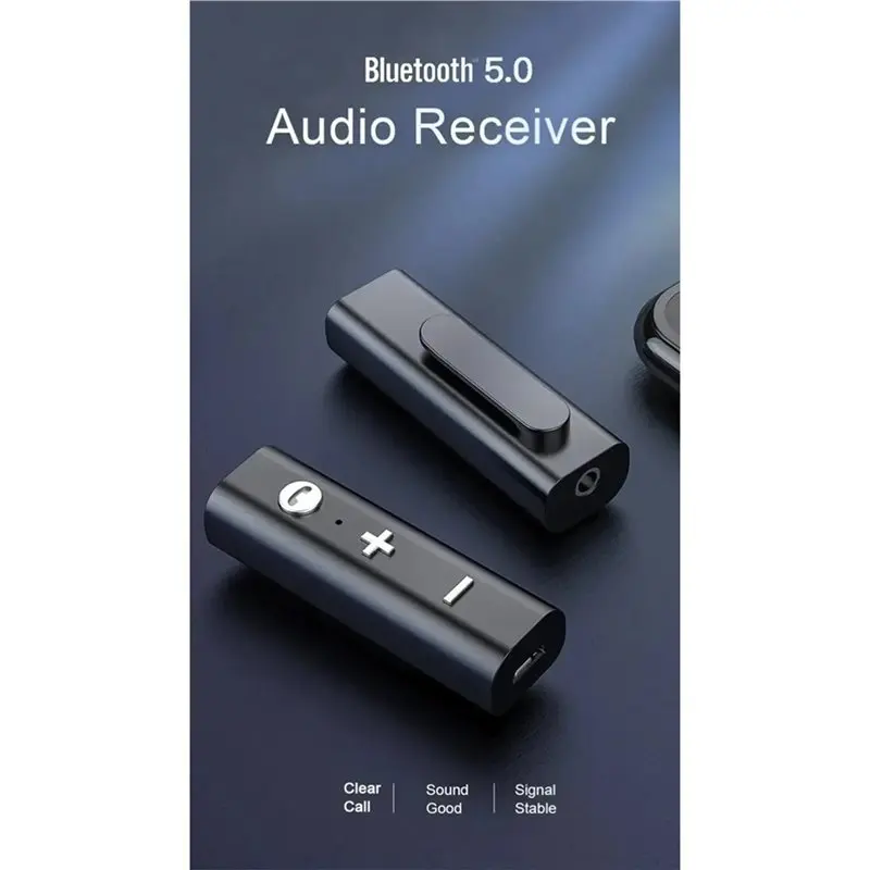 Фото Приемник Bluetooth 5,0 A99E-2X для наушников с разъемом 3,5 мм, беспроводной аудиоадаптер, музыкальный передатчик Aux для наушников, автомобильных колонок №3