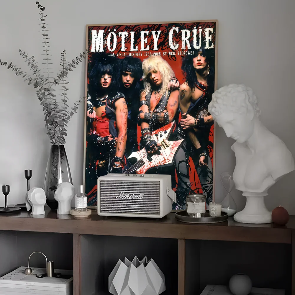 Motley C-crues Rock Whitepaper постер HD качественный настенная живопись кабинет Настенный