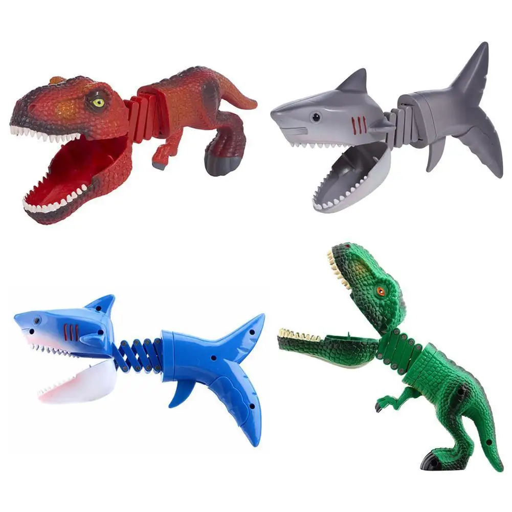 

Shark Dinosaur Telescopic Spring Manipulator Clip Bite Dinosaur Decompression Trick Magic Toys Parent-child Interaction Toy