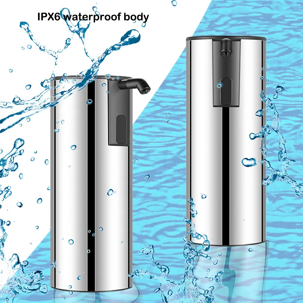 

Automatic Soap Dispensers Smart Stainless Steel Sensor Wide Mouth 4 Modes Adjustable Diffuser Shampoo Laundry Detergent