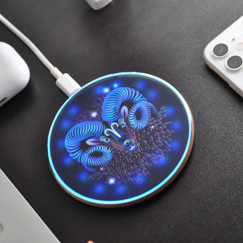 

Wireless Charger Fast Charger For Apple iPhone 8 Plus 15w Desk Quick Charging Pad Android Phones For Xiaomi Mi 9 With Led Light