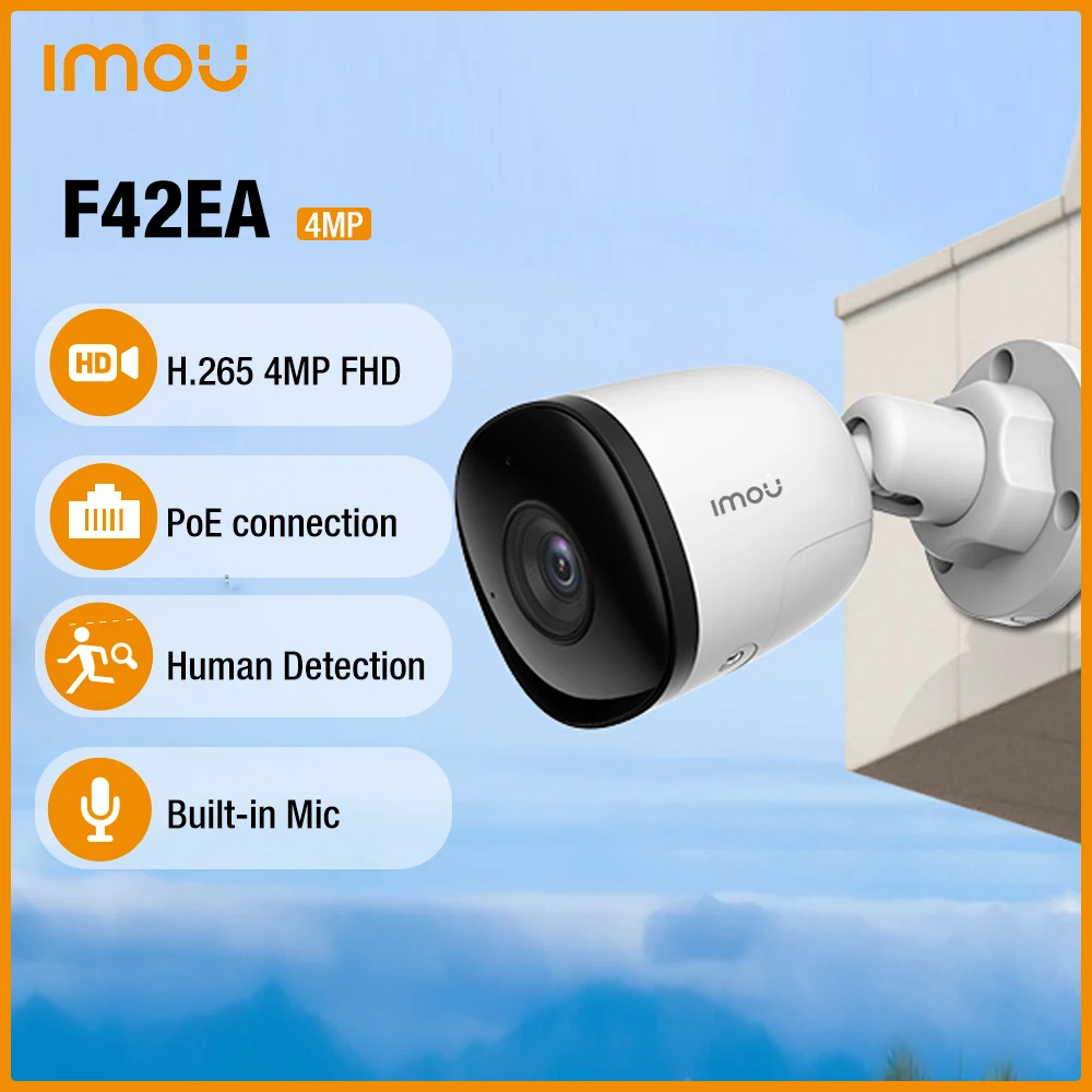 

Dahua IMOU F42EA 4MP QHD AI POE IP Camera IP67 Video Security Surveillance Camera For NVR Human Detection ONVIF IR Night Outdoor
