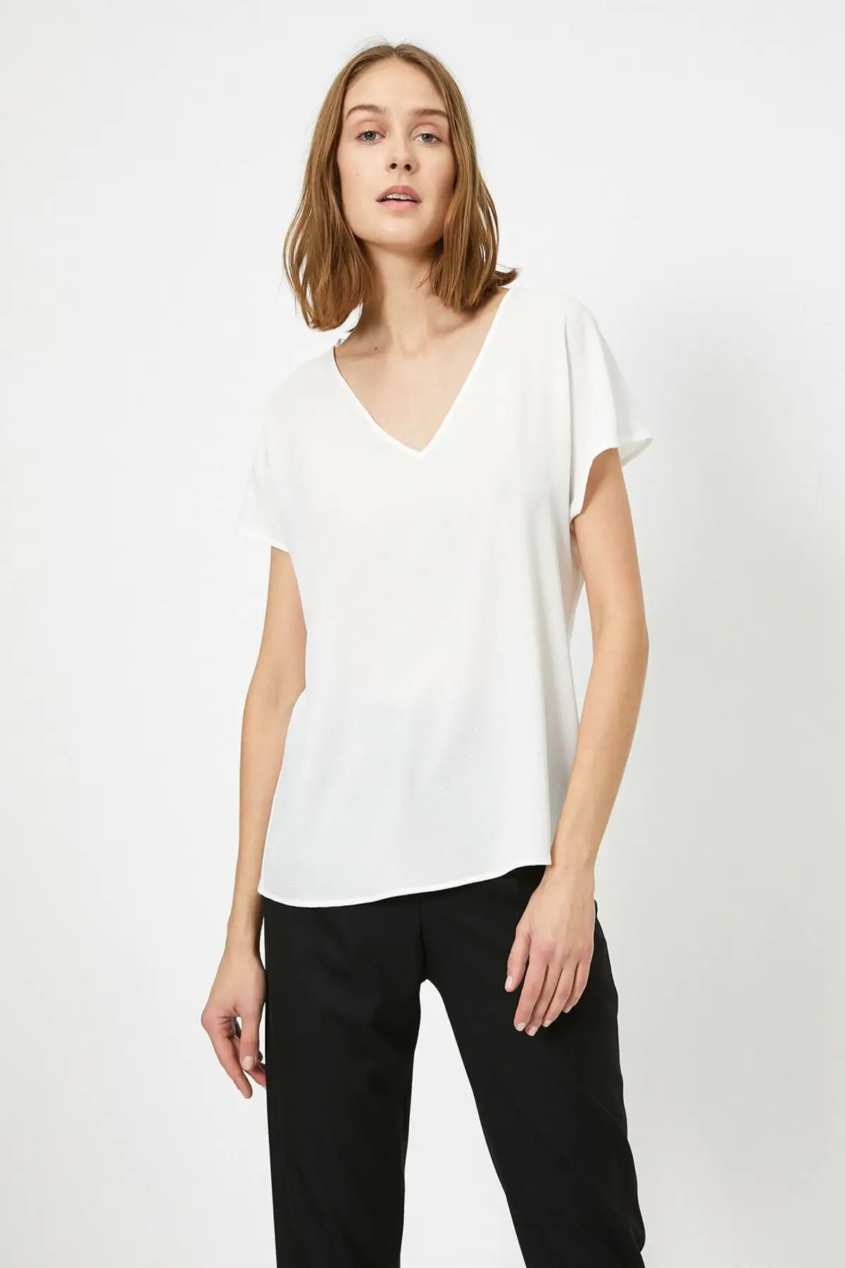 Женская блузка Koton с V-образным вырезом | одежда