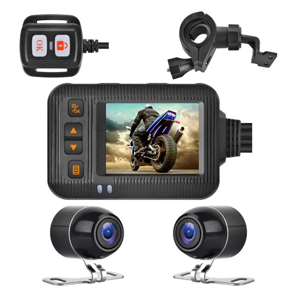 Motorcycle Camera IP65 Logger Recorder Box New DVR Dash Cam 1080P+1080P Full HD Front Rear View Waterproof