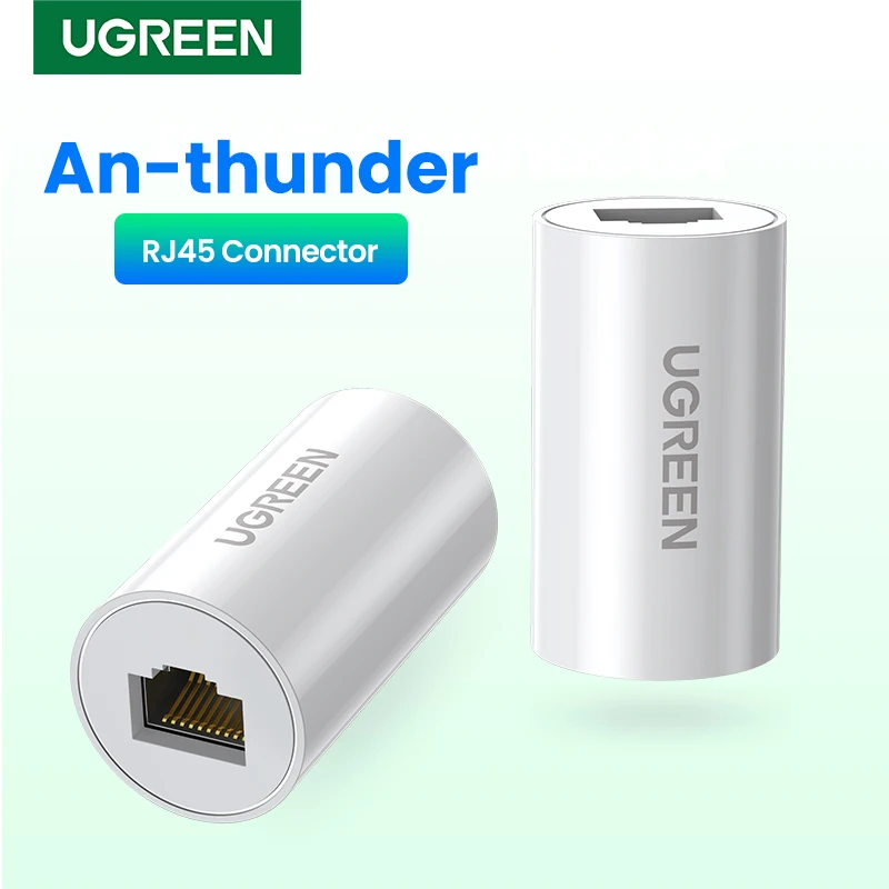 

Ethernet-адаптер Ugreen RJ45 8P8C «гнездо-гнездо», анти-гром, соединитель Rj45, Сетевой удлинитель, адаптер, Ethernet-кабель