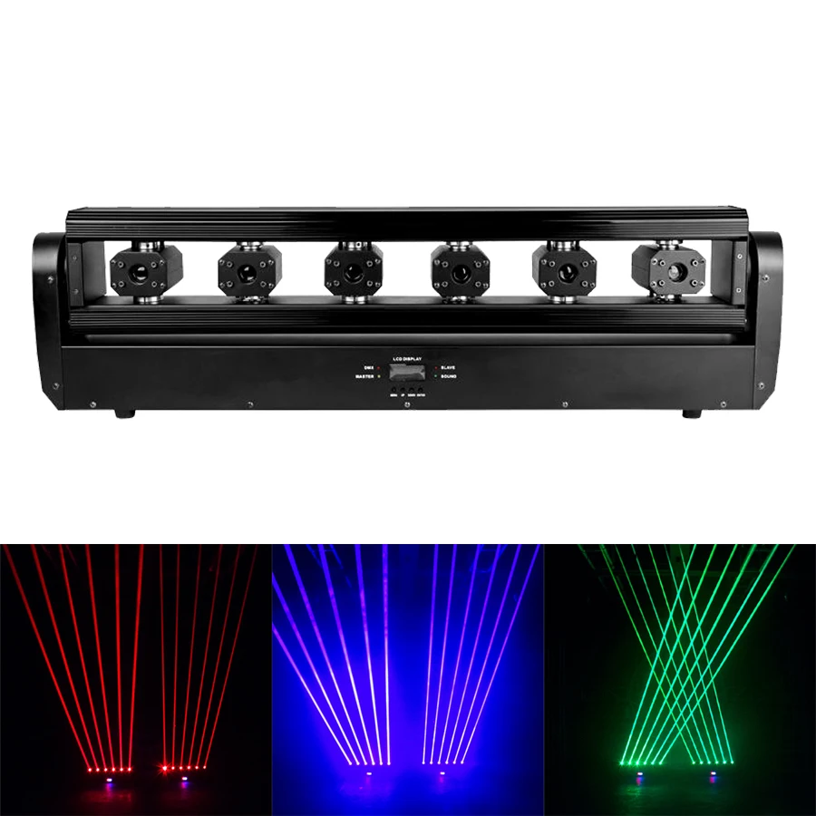 

Движущийся лазер, 6 глаз, RGB, сценический эффект, прожектор с вращающейся головкой, проектор для диджевечерние НКИ, диско, свадьбы, сцены, DMX уп...