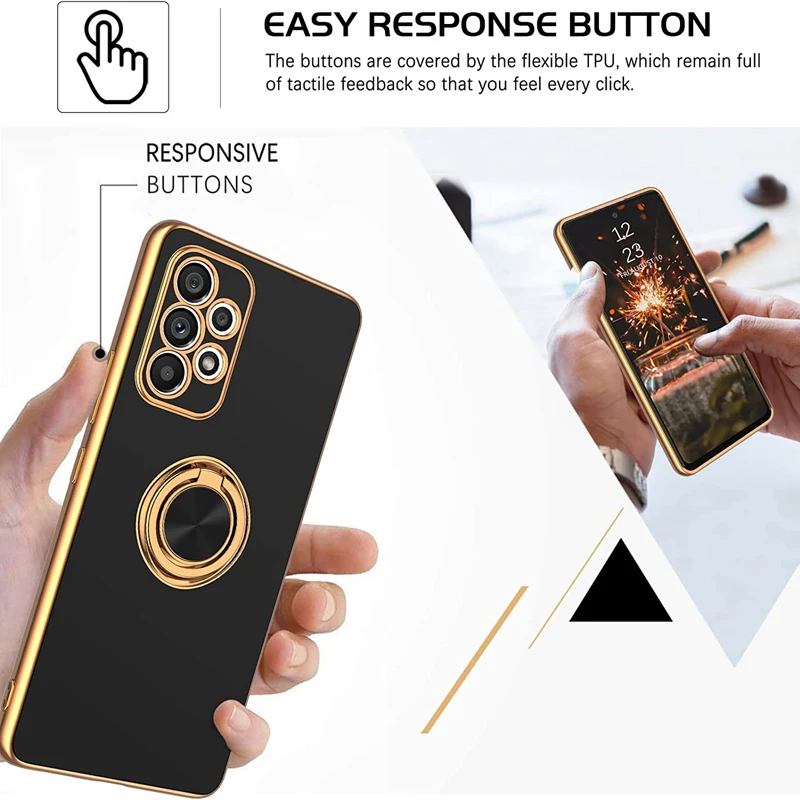 Plating Magnetic Case For Samsung Galaxy A73 A53 A52S 5G S22 S21 Ultra S20 FE A72 Note 20 10 S10 Plus  A 53 52 Cover Ring Holder