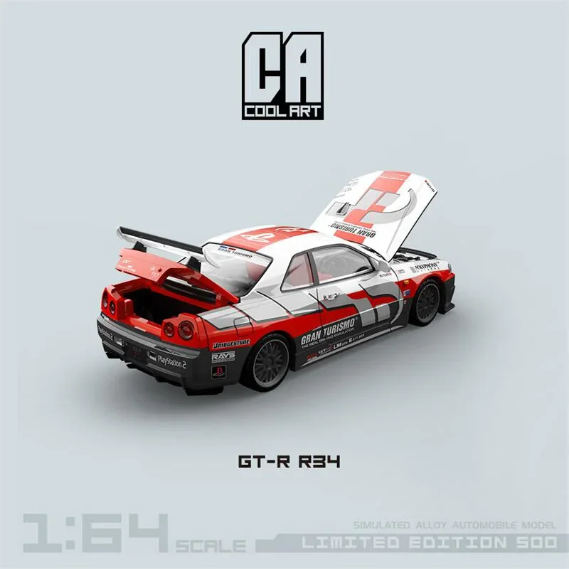 Cool ART 1:64 GT-R R34 Racing Car limited999 литая модель автомобиля