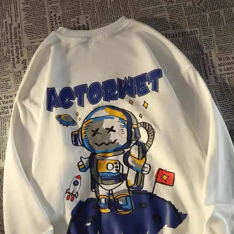 

Европейский и американский Ретро Хип-хоп модный бренд астронавт свитер для мужчин и женщин свободный бойфренд ленивый ветер парный Топ