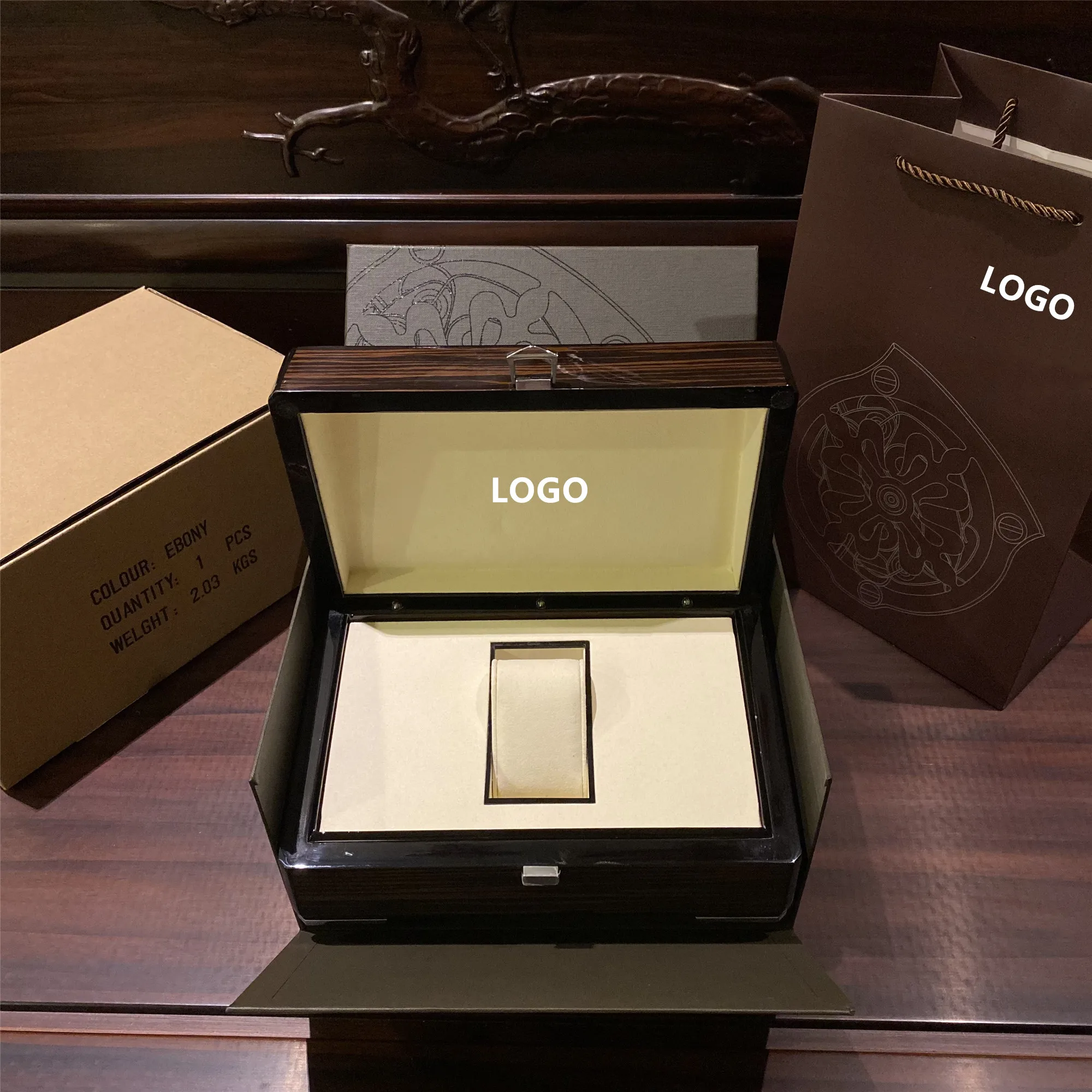 

Factory Supply Original PP Watch Box Good Quality Watch Box Piano Wood Paint High End Craft AAA Watch Box Storage Display Box