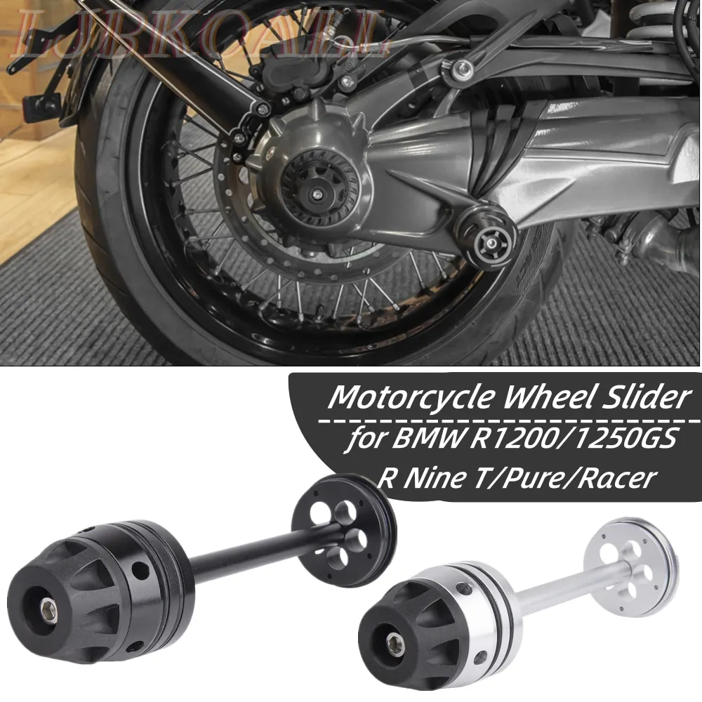 for BMW R1200GS R1250GS LC Adv R Nine T 2014-2021 2020 2019 2018 Motorcycle Rear Wheel Axle Fork Crash Protector Slider Stand