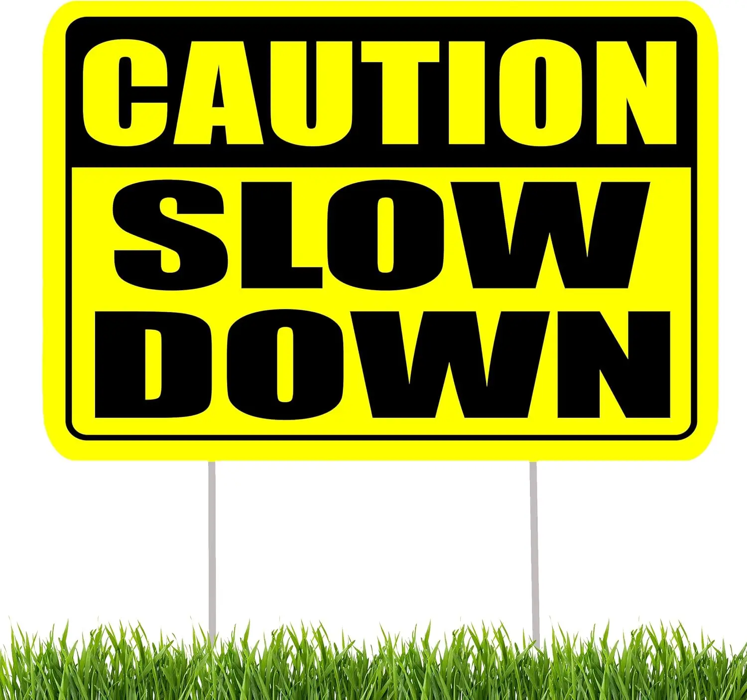 Cuton Slow Down Neghborhood Sgn Yrd Wth Stkes Double Sded Lrge 12 на 8 nch желтый