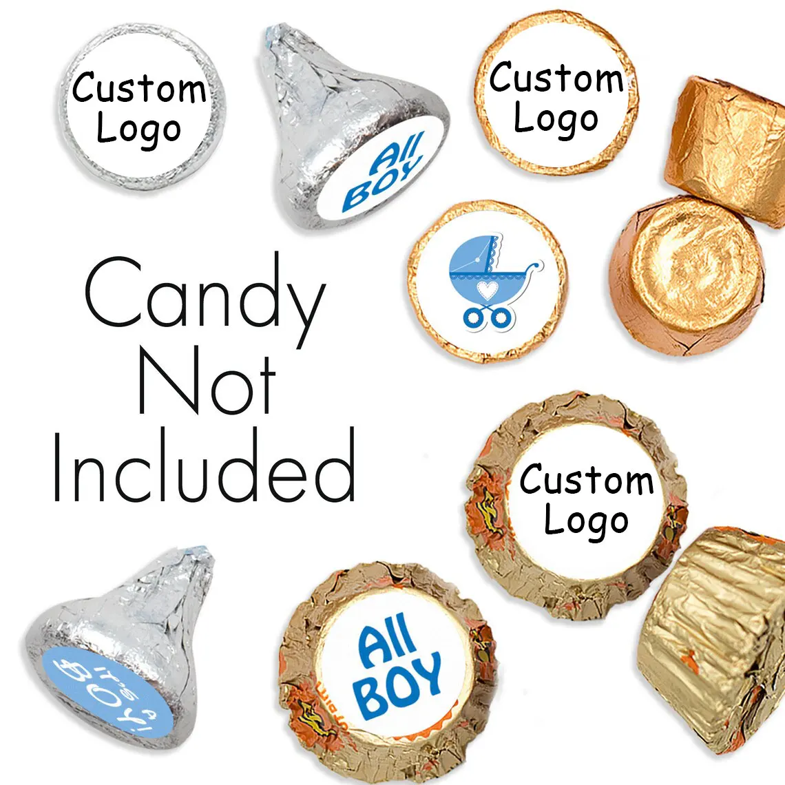 Custom Wedding Hershey Kiss Stickers Customized Logos Personalize Birthday Baby Shower Candy Favors Chocolate Labels Stickers