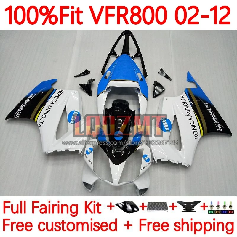 

Interceptor Kit For HONDA VFR800 VFR 800 RR CC VFR800RR 02 03 04 05 06 07 white blue 2008 2009 2010 2011 2012 Fairing 121No.6