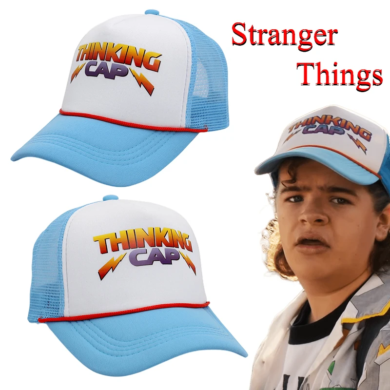 

Stranger Things Season 4 Cosplay Hat Dustin Henderson Baseball Cap Thinking Hats Summer Adult Unisex Adjustable Hats Prop