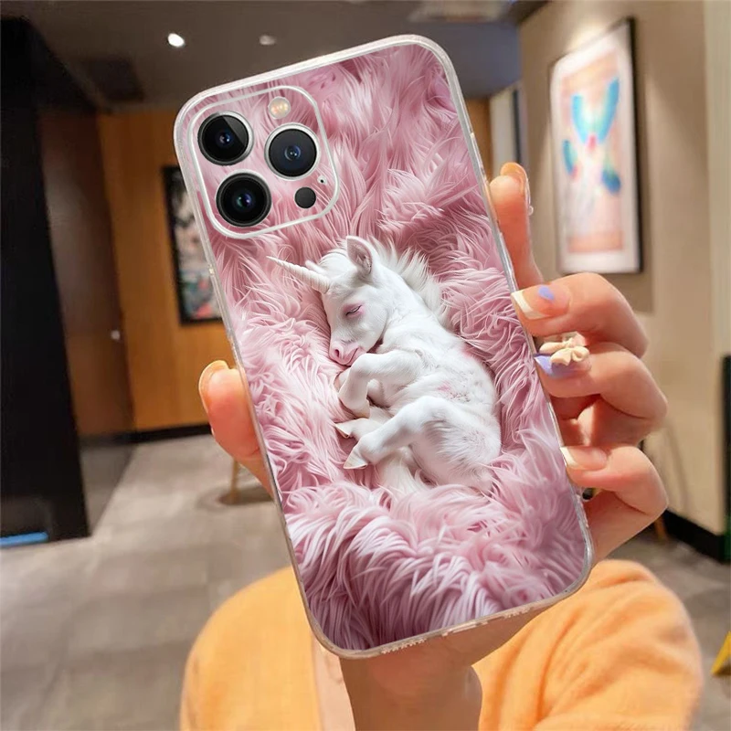 Чехол для телефона с единорогом и лошадью iphone 15 14 Pro Max 13 12 11 XSMax XR mini Plus