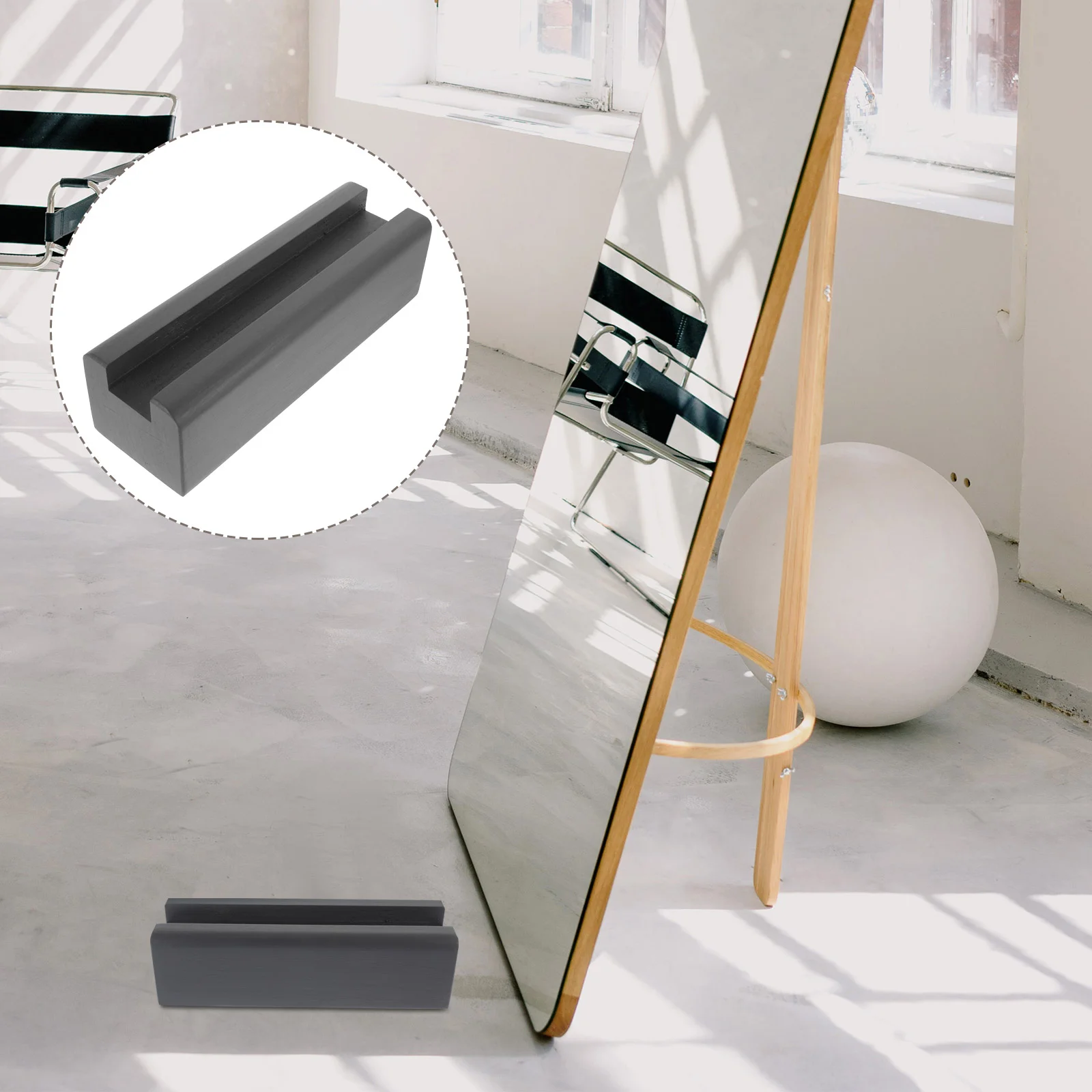 

Full Length Mirror Stand Floor Mirror Support Base Non-skid Wooden Floor Mirror Stand